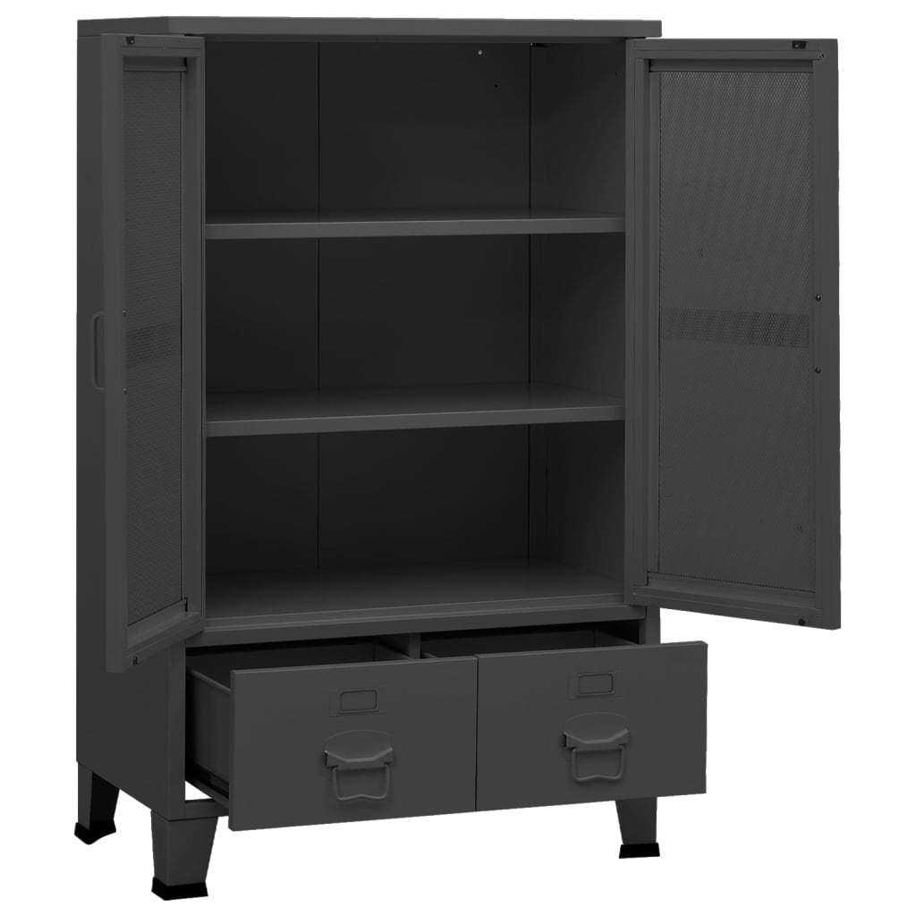 Industrial Storage Chest Anthracite 70x40x115 cm Metal