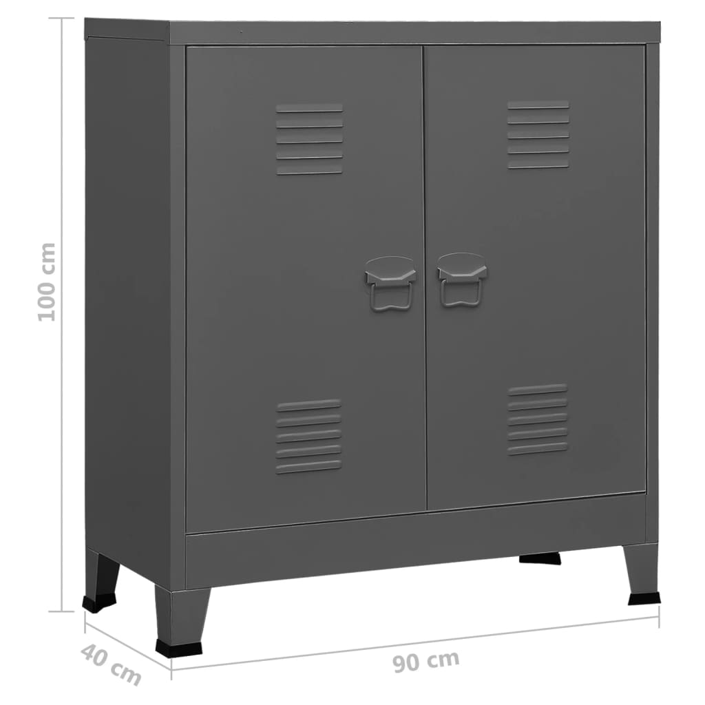 Industrial Storage Chest Anthracite 90x40x100 cm Steel