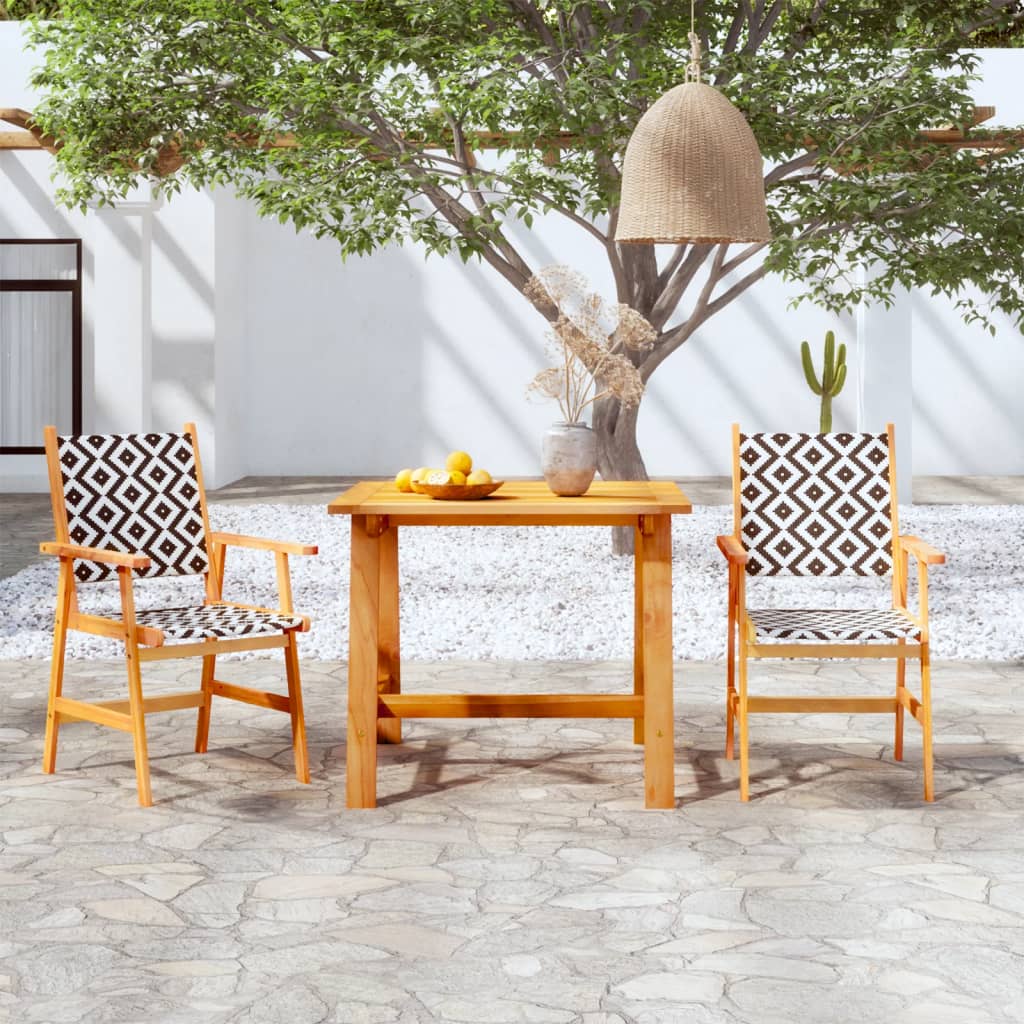 3 Piece Garden Dining Set Solid Wood Acacia