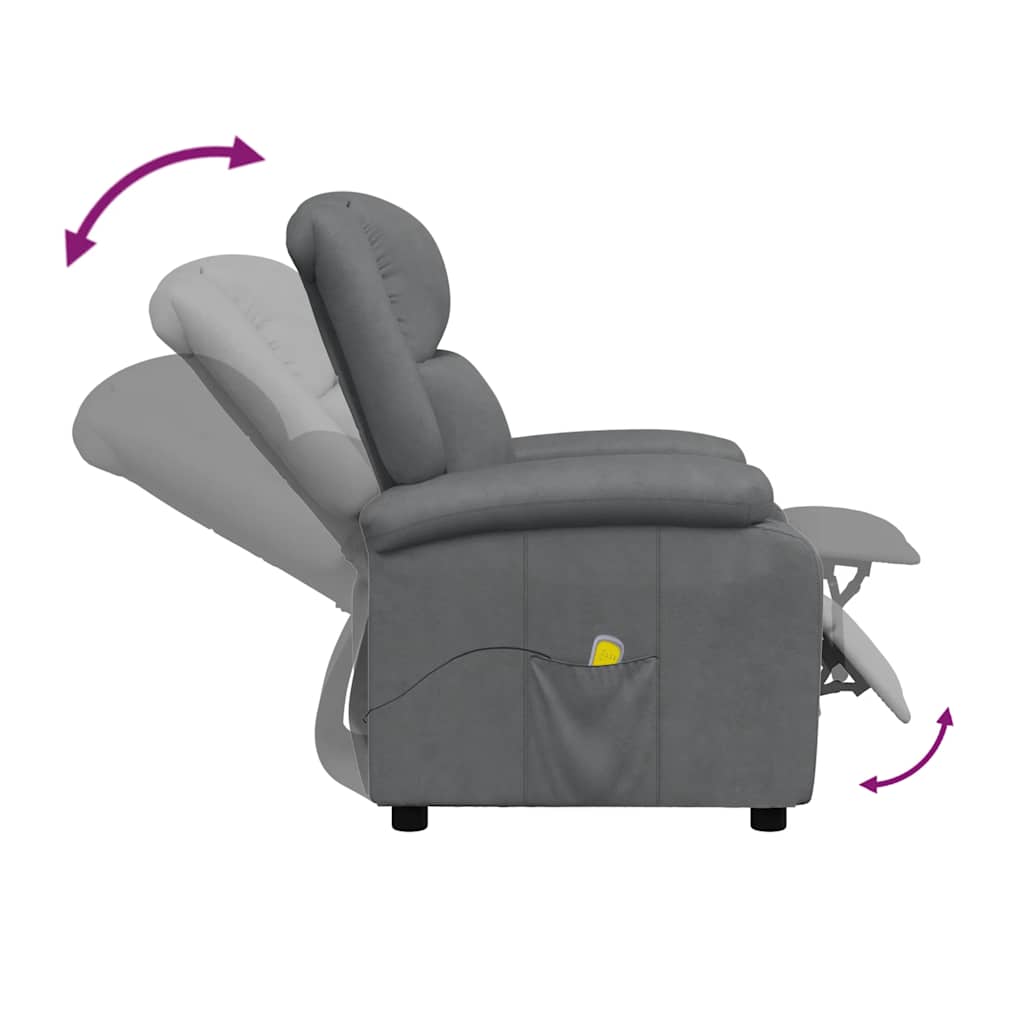Massage Chair Grey Faux Leather