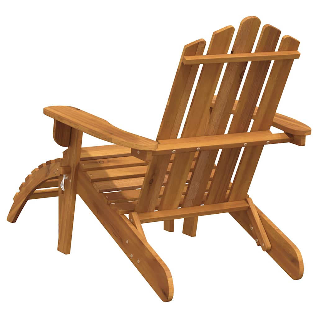 Garden Adirondack Chair with Footrest Solid Acacia Wood