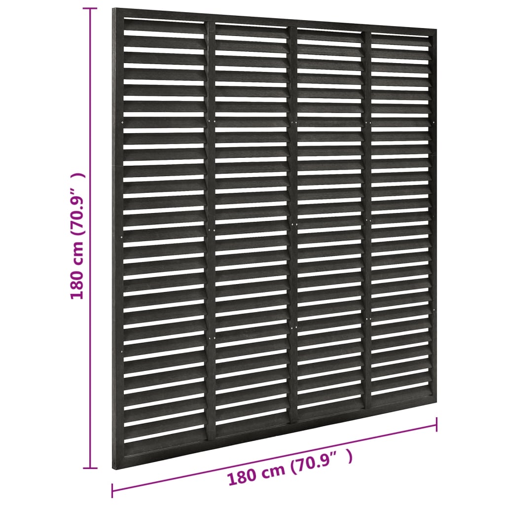 Louver Fence WPC 180x180 cm Dark Grey