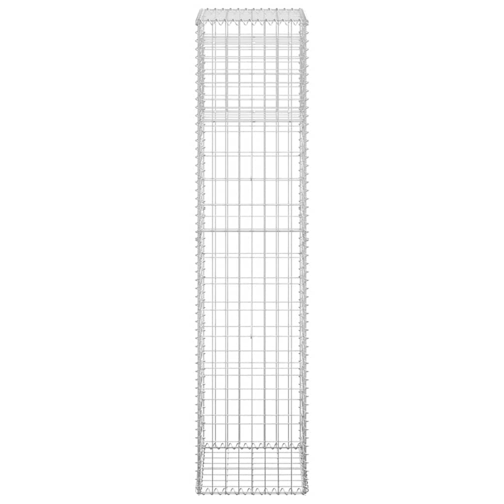 Gabion Basket Posts 2 pcs 40x40x180 cm Iron