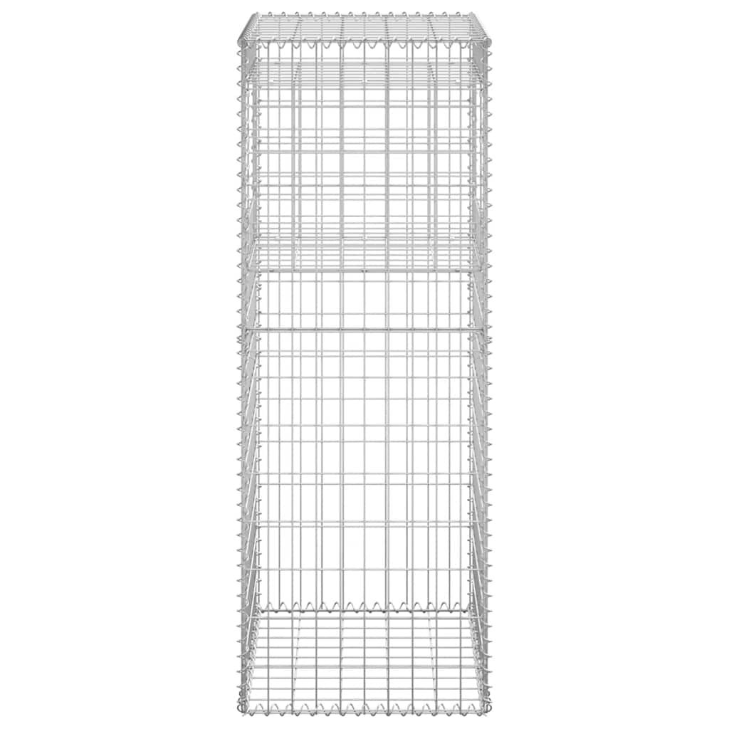 Gabion Basket Posts 2 pcs 50x50x140 cm Iron