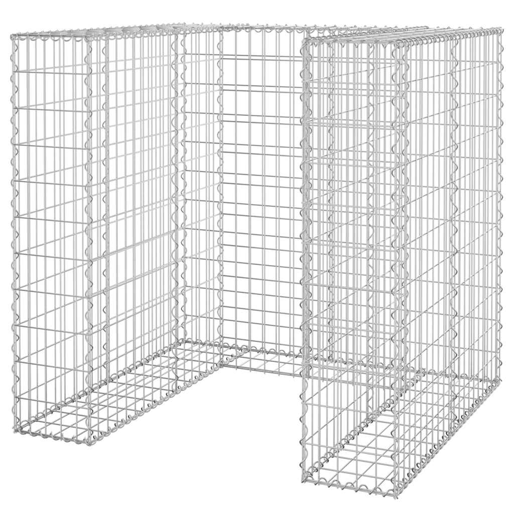 Gabion Wall for Garbage Bin Galvanised Steel 110x100x110 cm