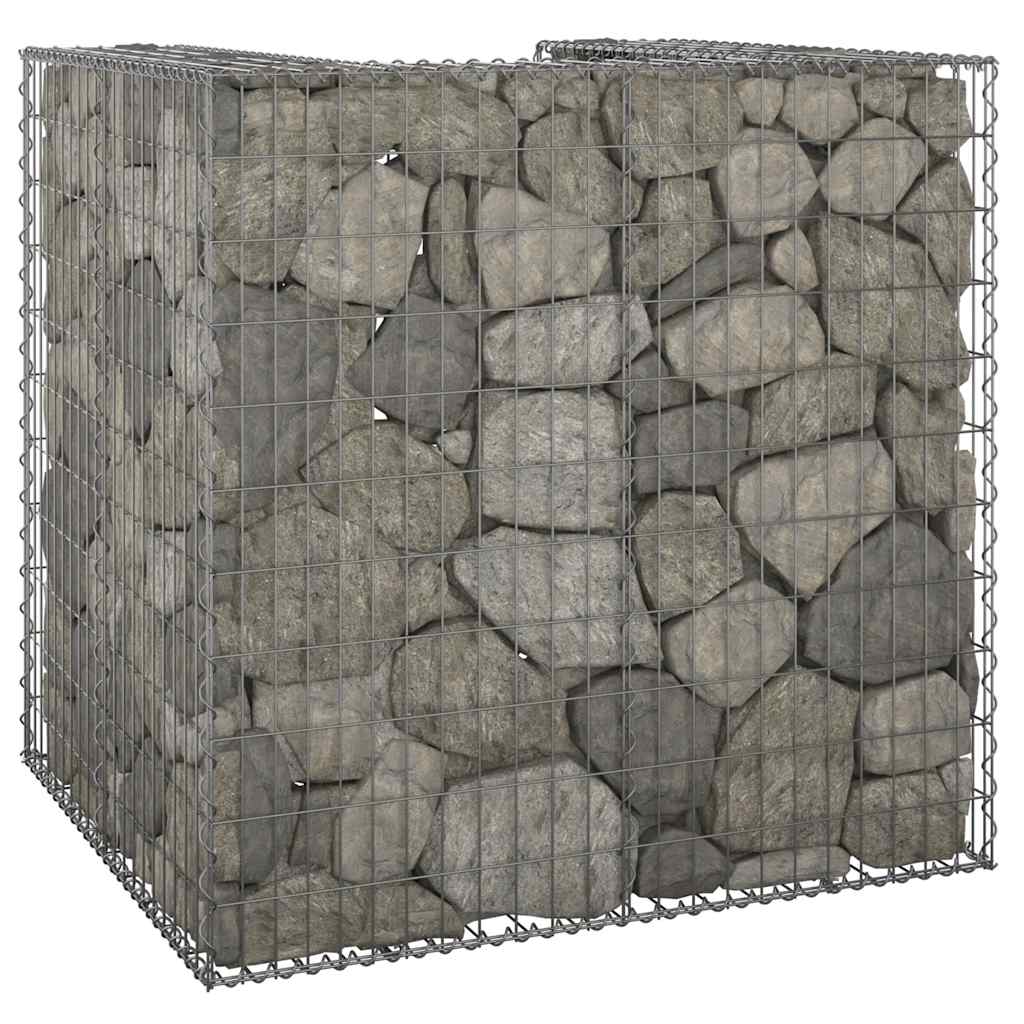 Gabion Wall for Garbage Bin Galvanised Steel 110x100x110 cm