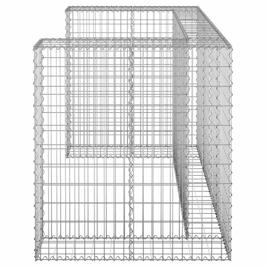 Gabion Wall for Garbage Bins Galvanised Steel 180x100x110 cm