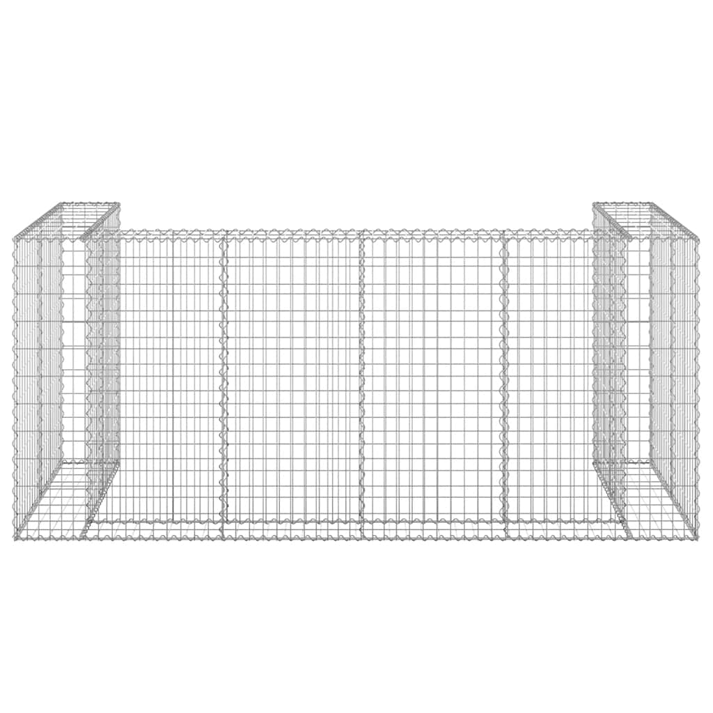 Gabion Wall for Garbage Bins Galvanised Steel 254x100x110 cm