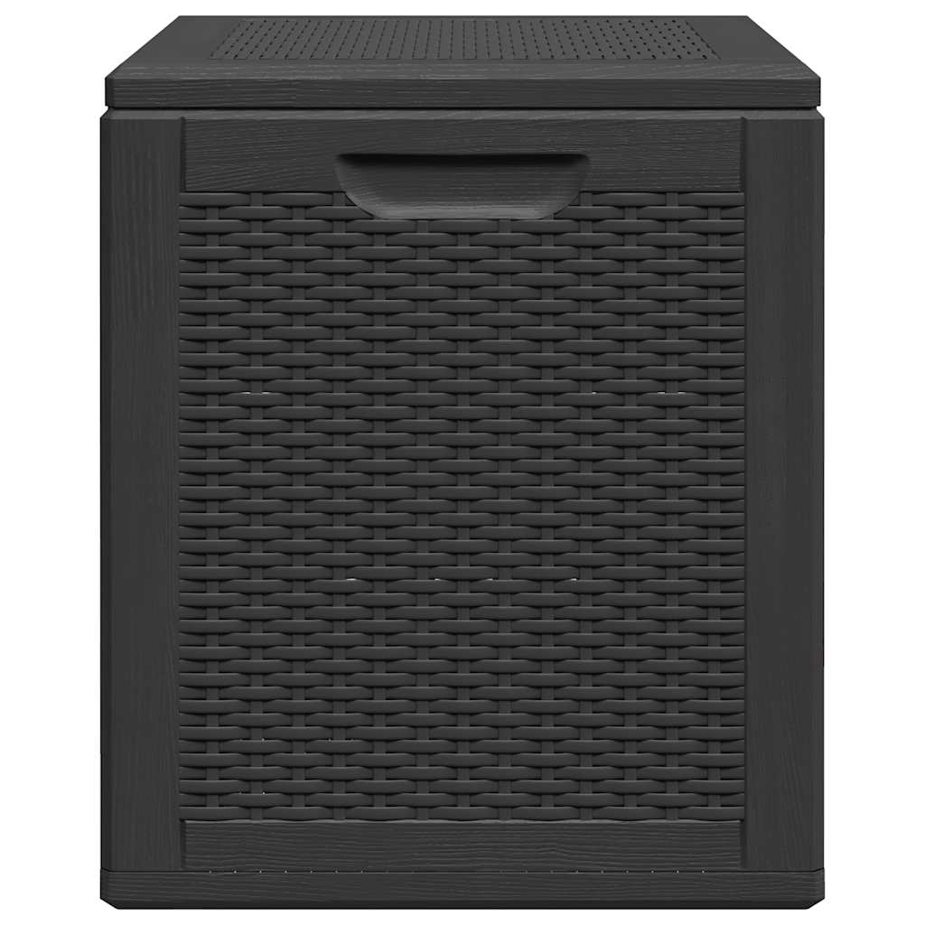 Garden Storage Box 90L Black PP Rattan
