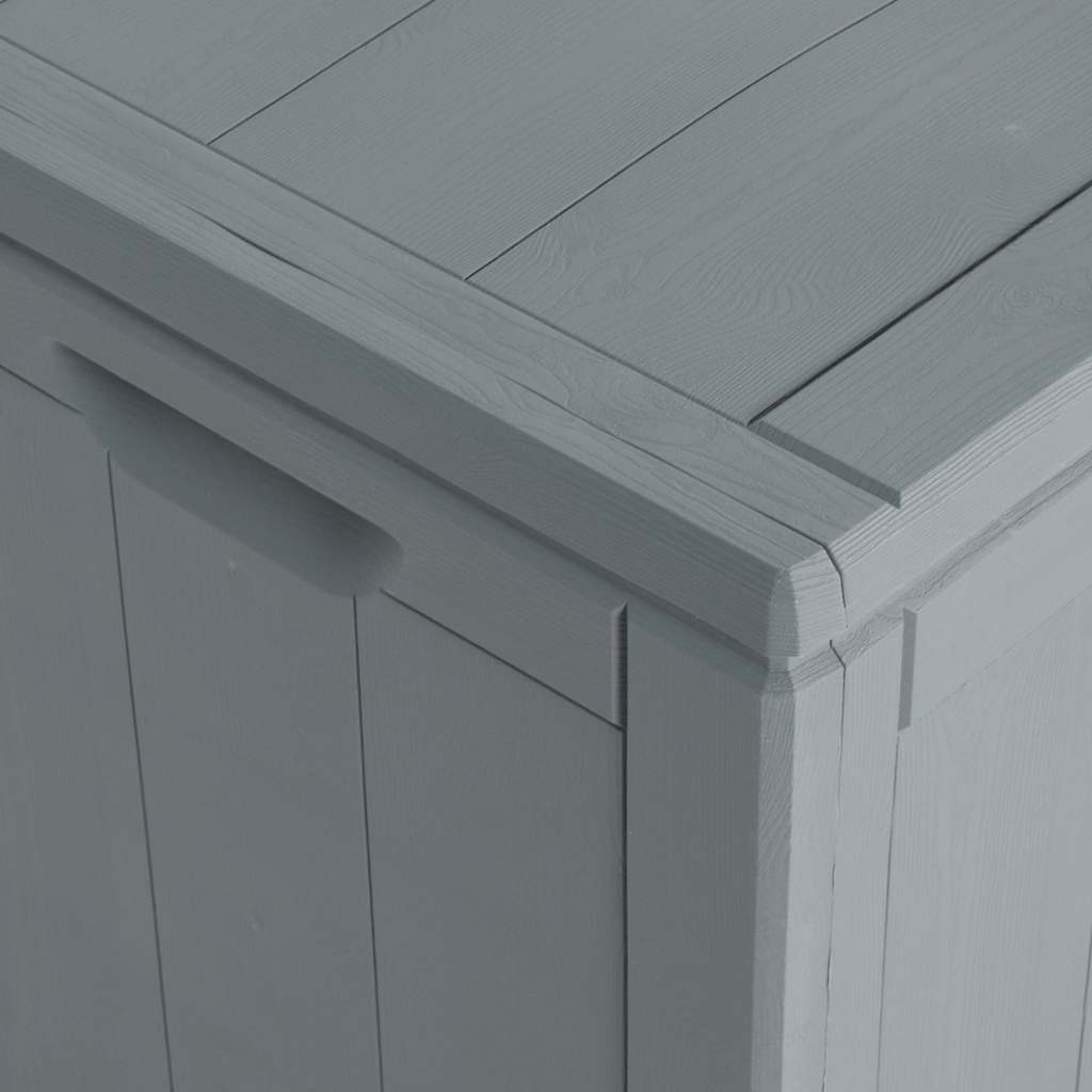 Garden Storage Box 90L Grey PP Wood Look