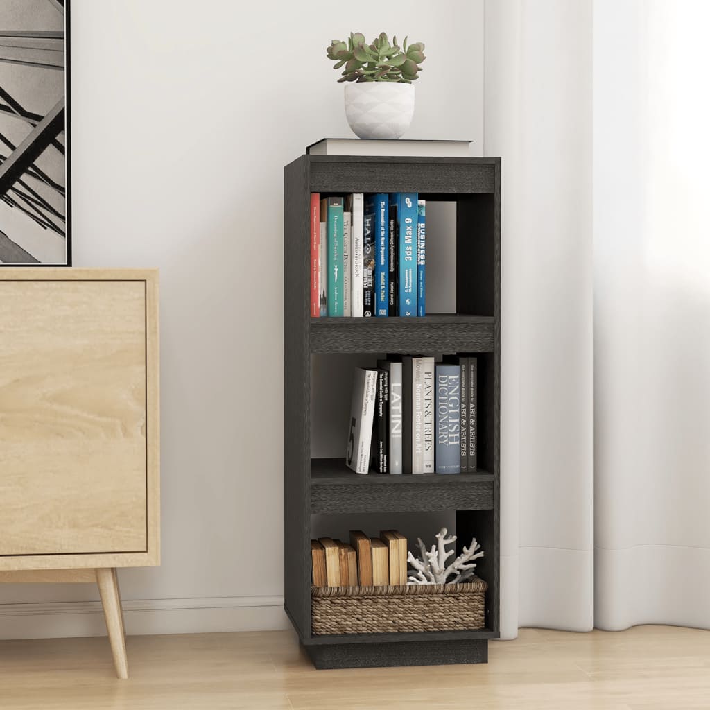 Book Cabinet/Room Divider Grey 40x35x103 cm Solid Pinewood