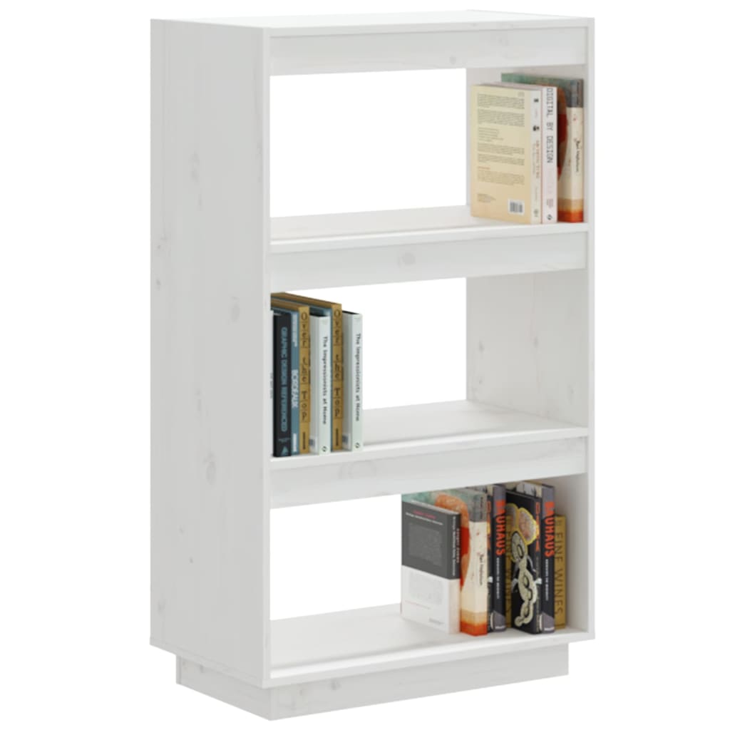 Book Cabinet/Room Divider White 60x35x103 cm Solid Wood Pine