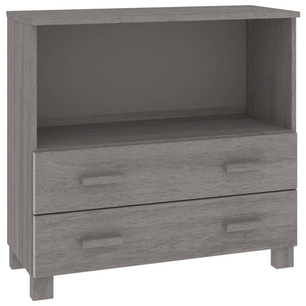 Sideboard "HAMAR" Light Grey 85x35x80 cm Solid Wood Pine