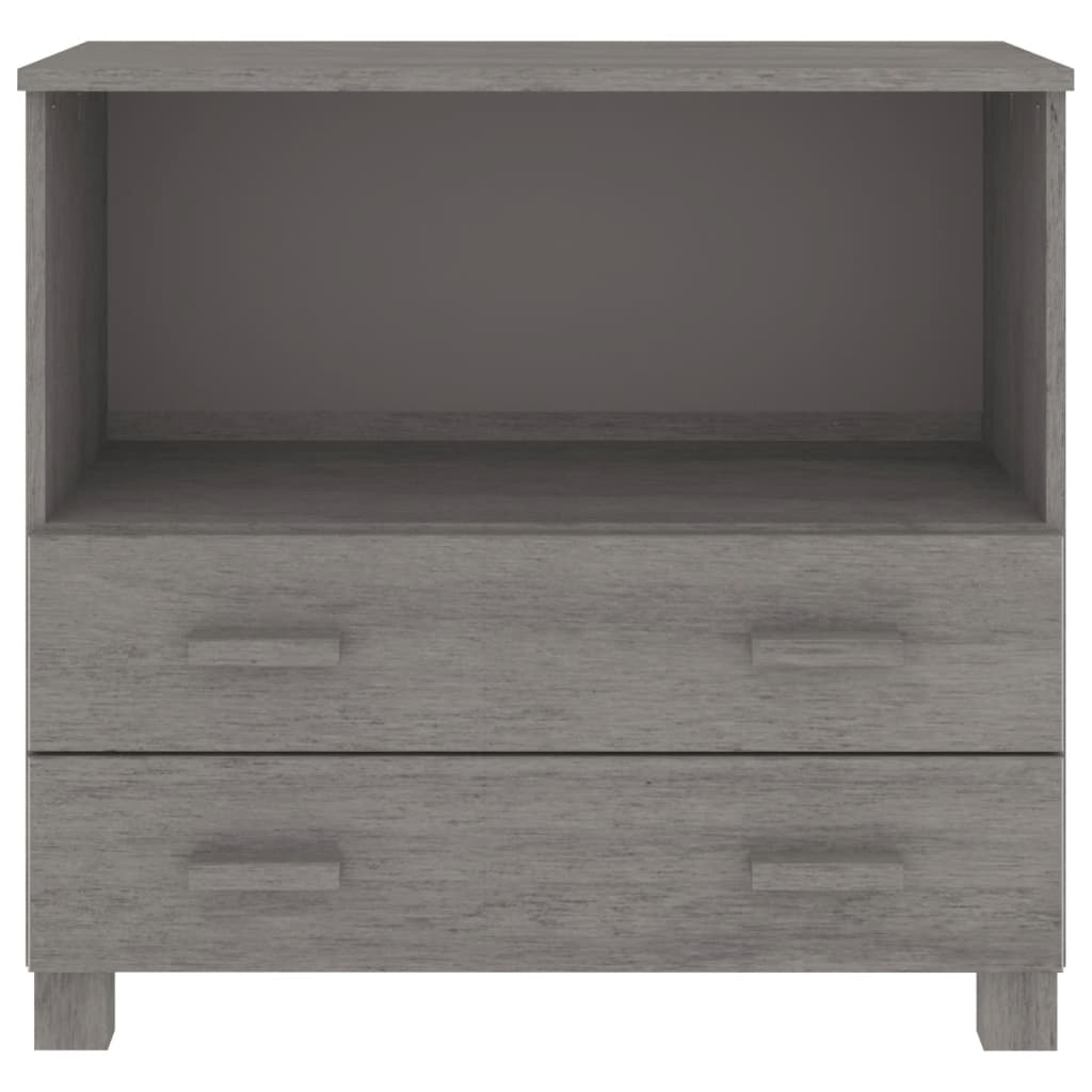 Sideboard "HAMAR" Light Grey 85x35x80 cm Solid Wood Pine