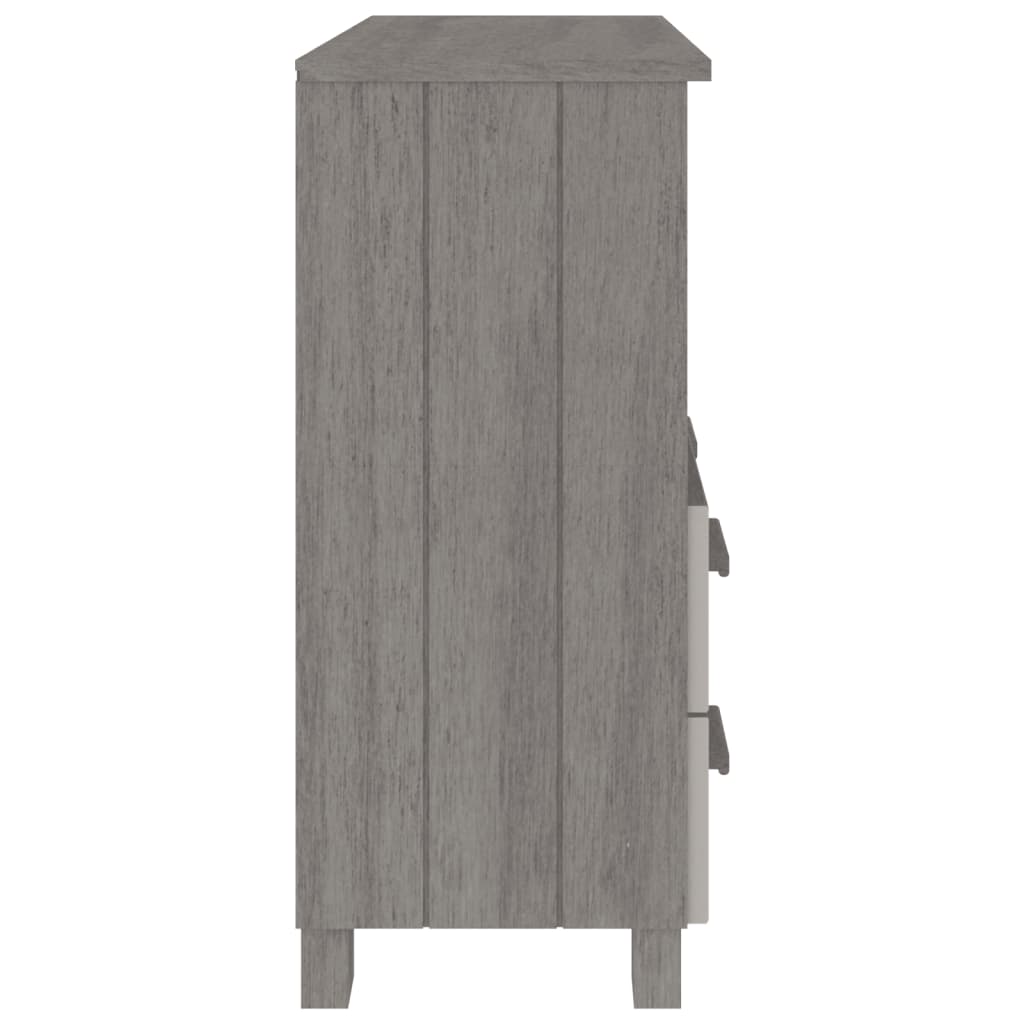 Sideboard "HAMAR" Light Grey 85x35x80 cm Solid Wood Pine