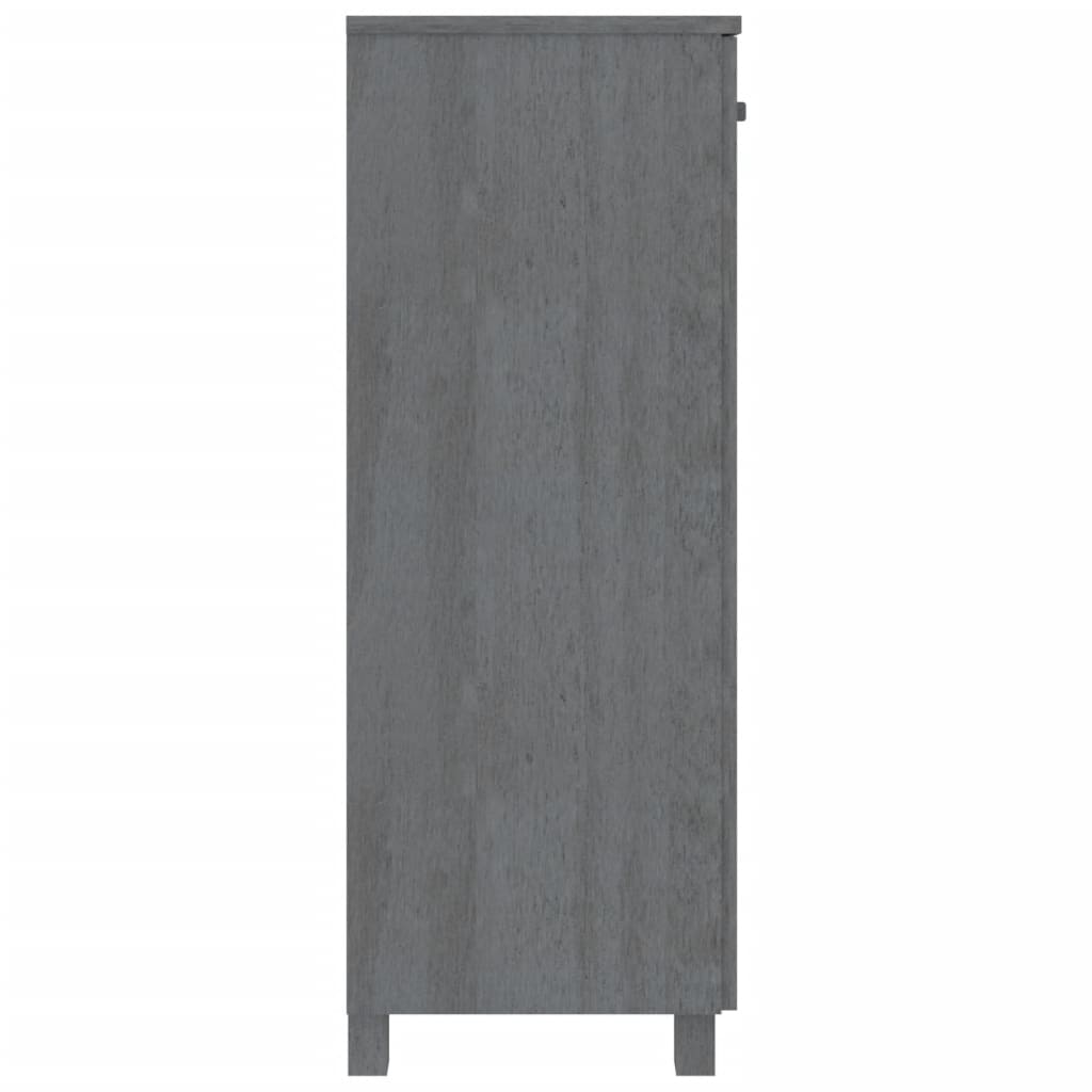 Shoe Cabinet "HAMAR" Dark Grey 85x40x108 cm Solid Wood Pine