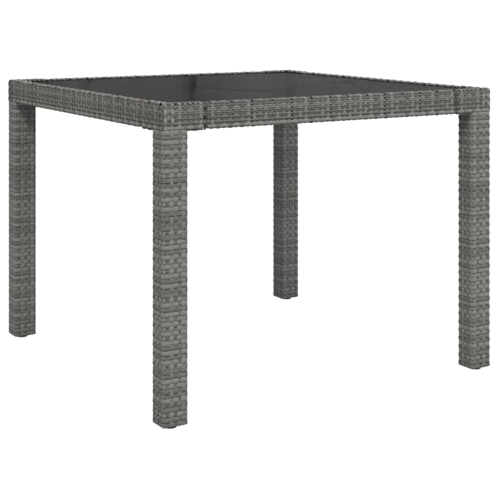 5 Piece Outdoor Dining Set with Cushions Poly Rattan Grey