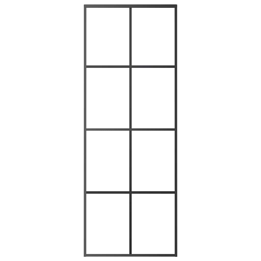 Sliding Door Black 76x205 cm ESG Glass and Aluminium