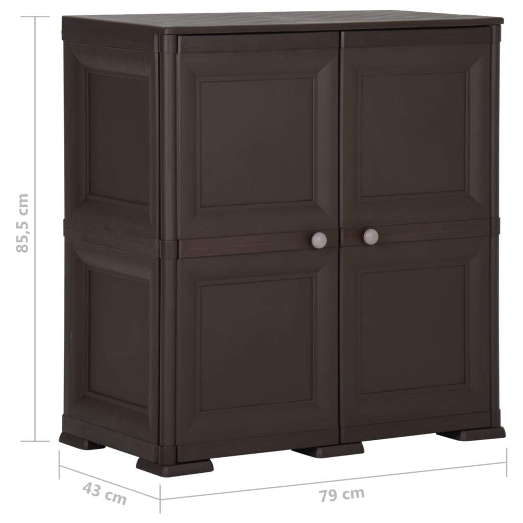 Plastic Cabinet 79x43x85.5 cm Wood Design Brown