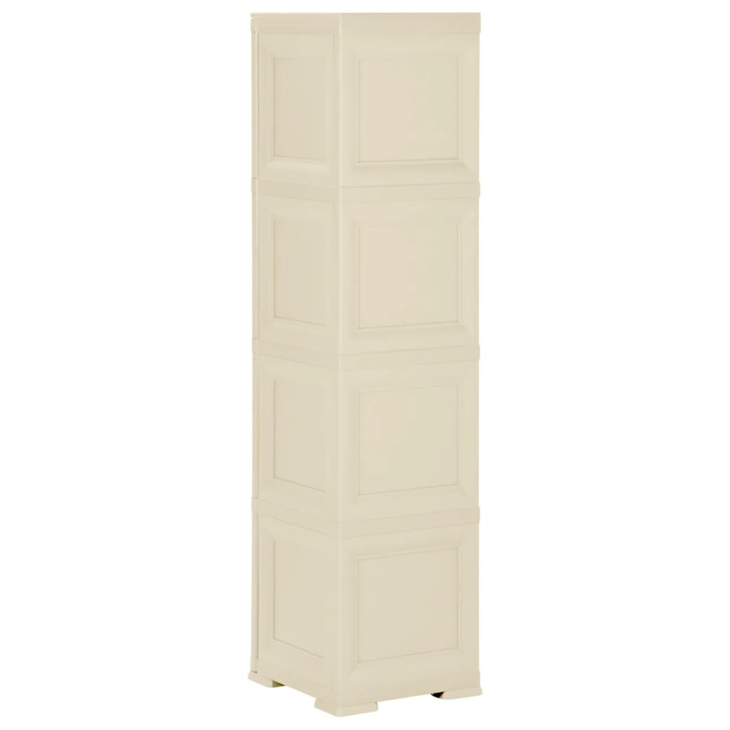 Plastic Cabinet 40x43x164 cm Wood Design Angora White
