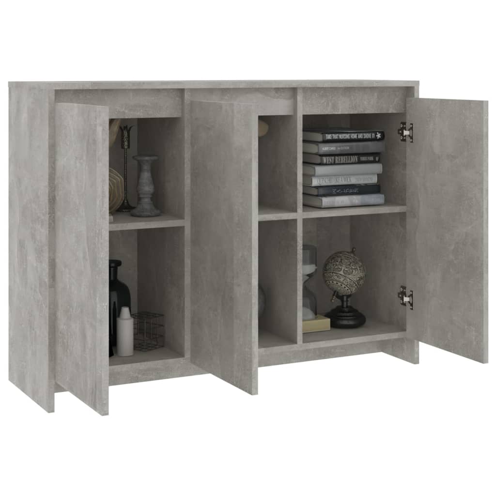 Sideboard Concrete Grey 102x33x75 cm Engineered Wood