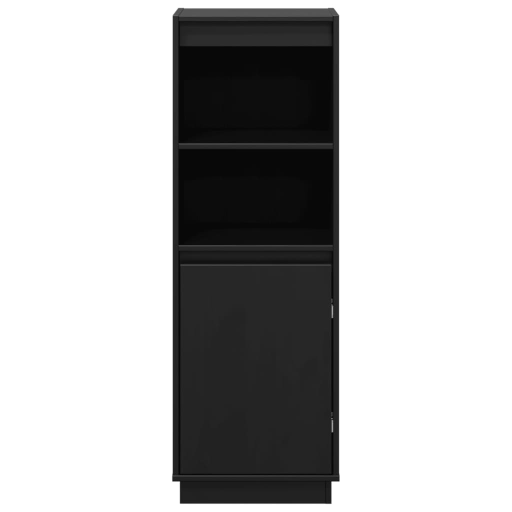 Highboard Black 37x34x110 cm Solid Wood Pine