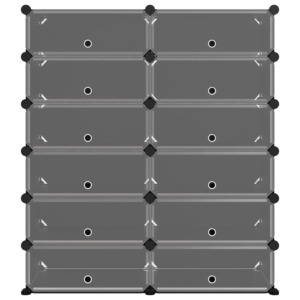 Shoe Rack Black 94.5x36.5x106 cm PP