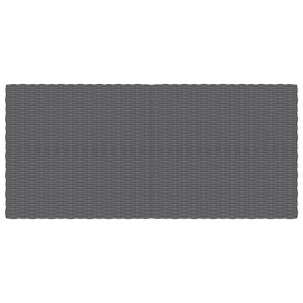 Garden Coffee Table Dark Grey Half Round Poly Rattan