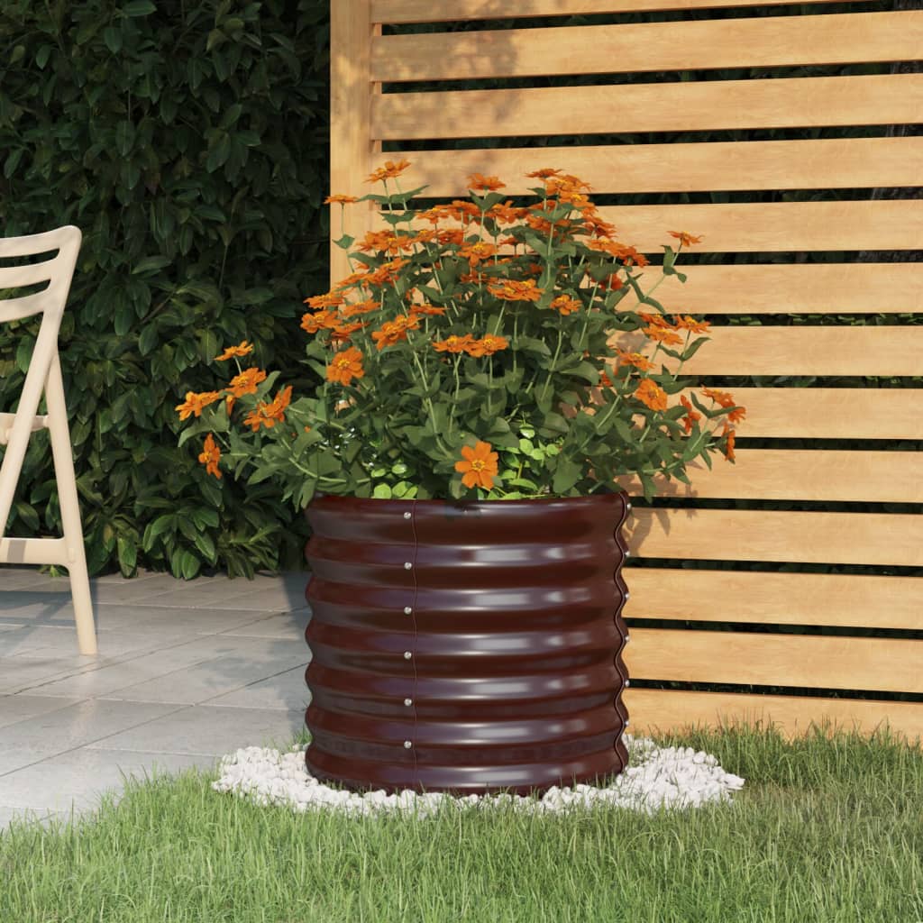Garden Planter Galvanised Steel 40x40x36 cm Brown