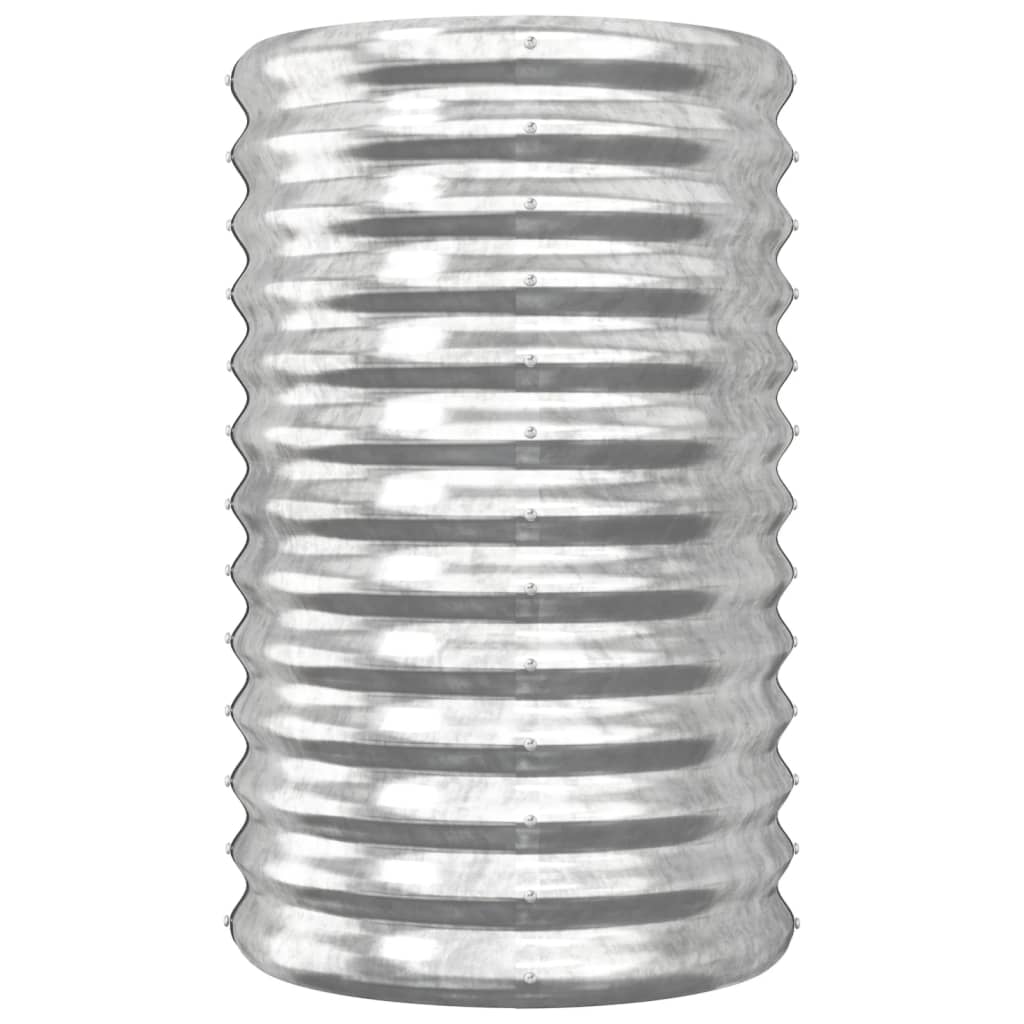 Garden Planter Galvanised Steel 40x40x68 cm Silver