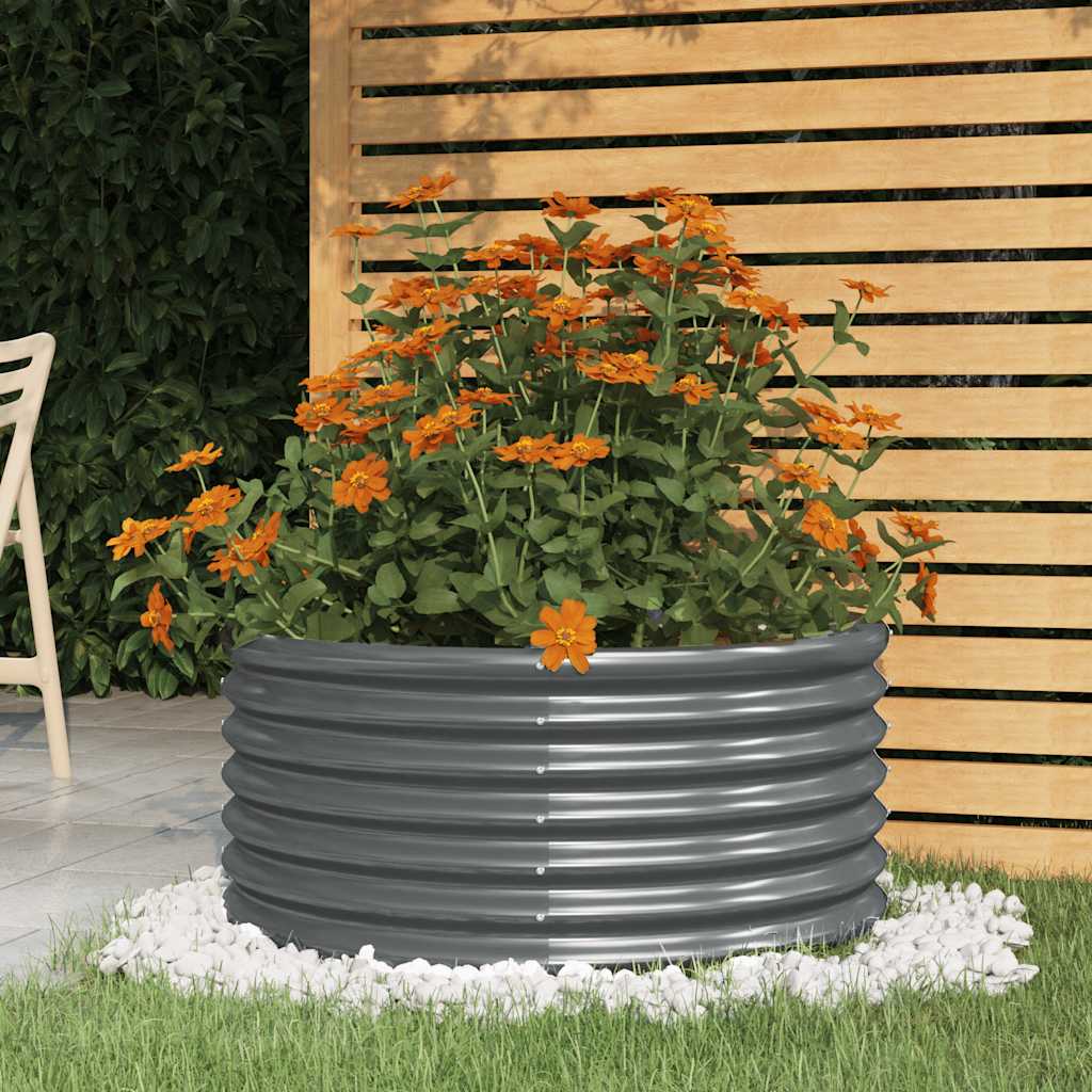 Garden Planter Galvanised Steel 80x80x36 cm Anthracite