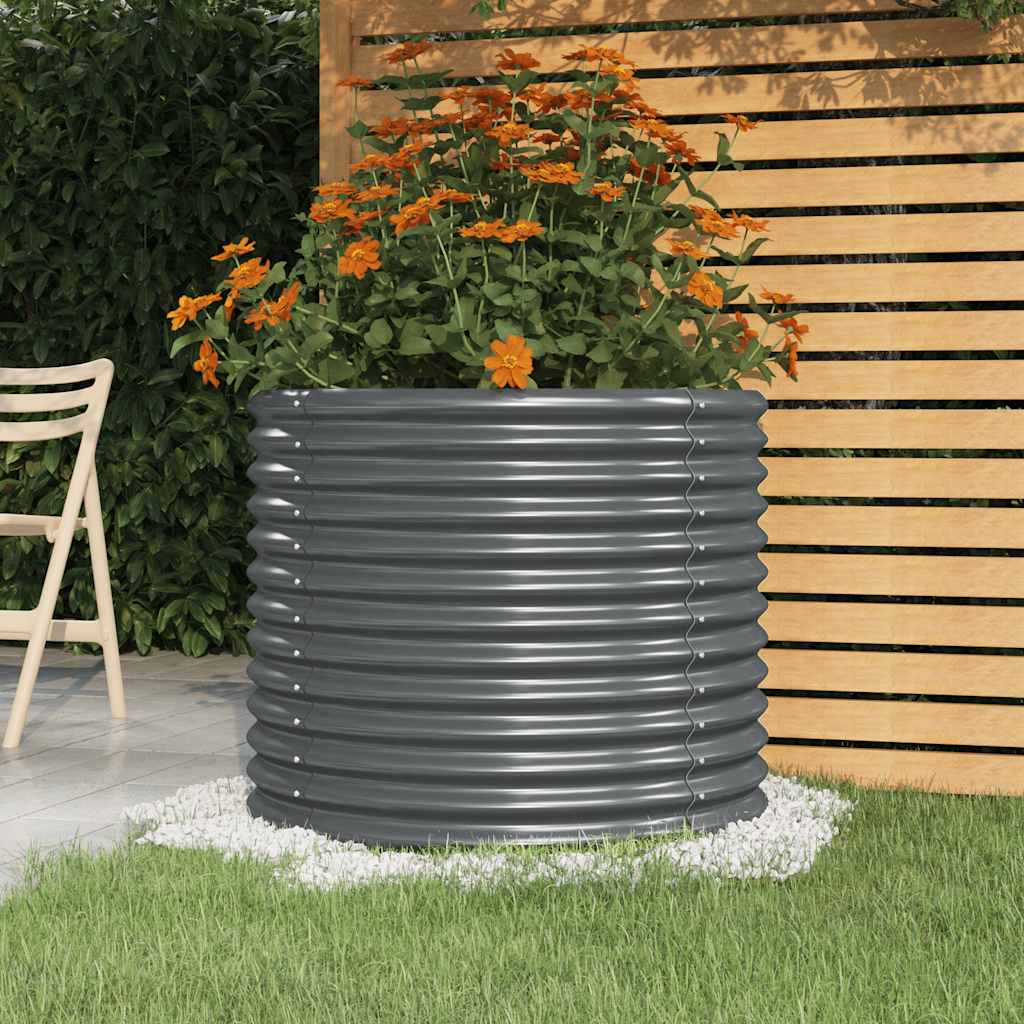 Garden Planter Galvanised Steel 80x80x68 cm Anthracite