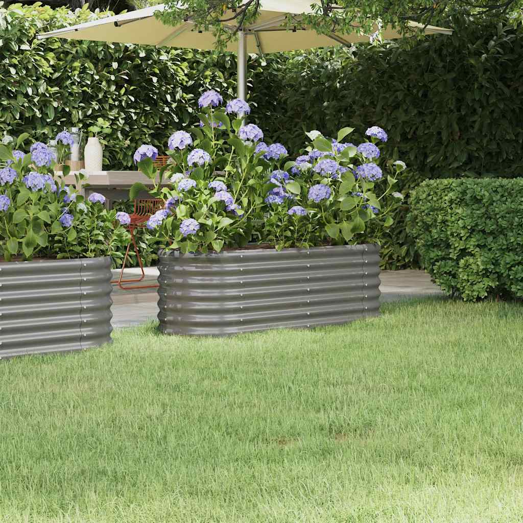 Garden Raised Bed Galvanised Steel 114x40x36 cm Grey