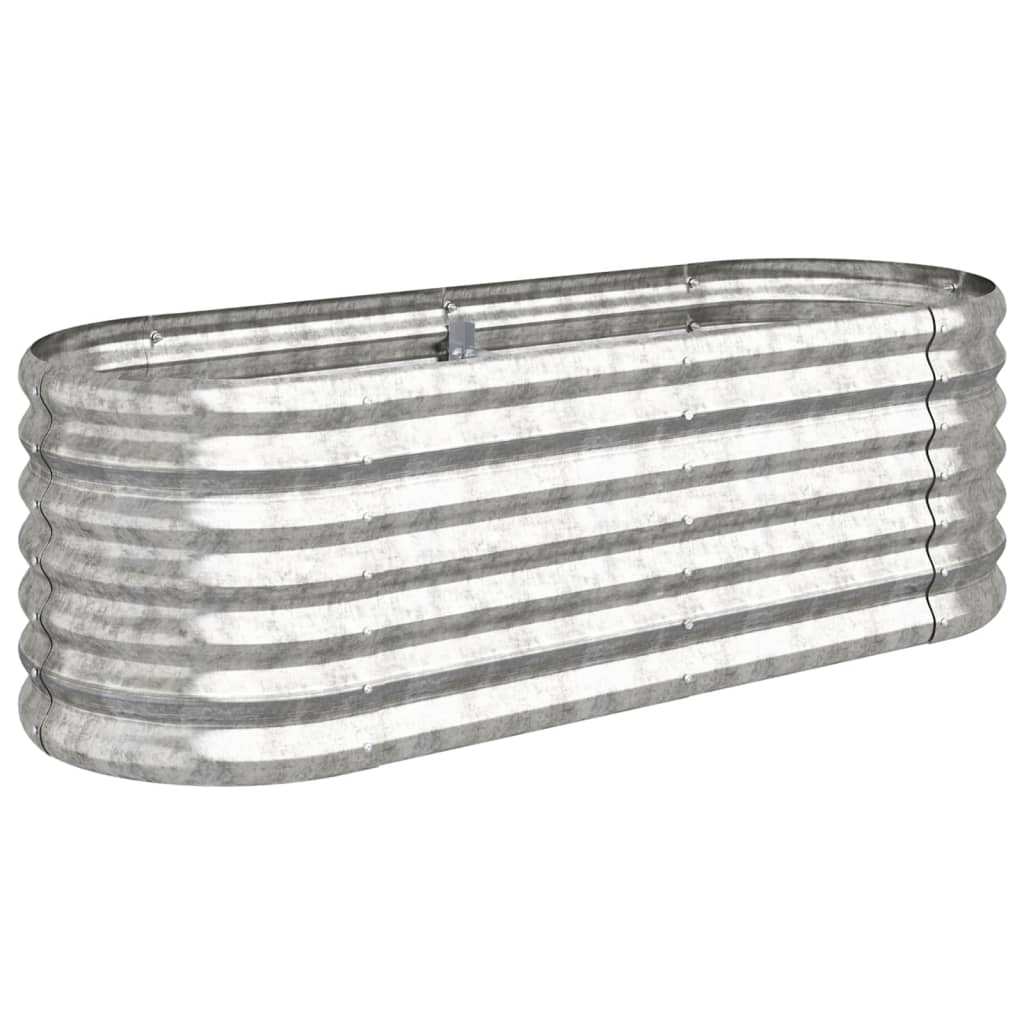 Garden Raised Bed Galvanised Steel 114x40x36 cm Silver