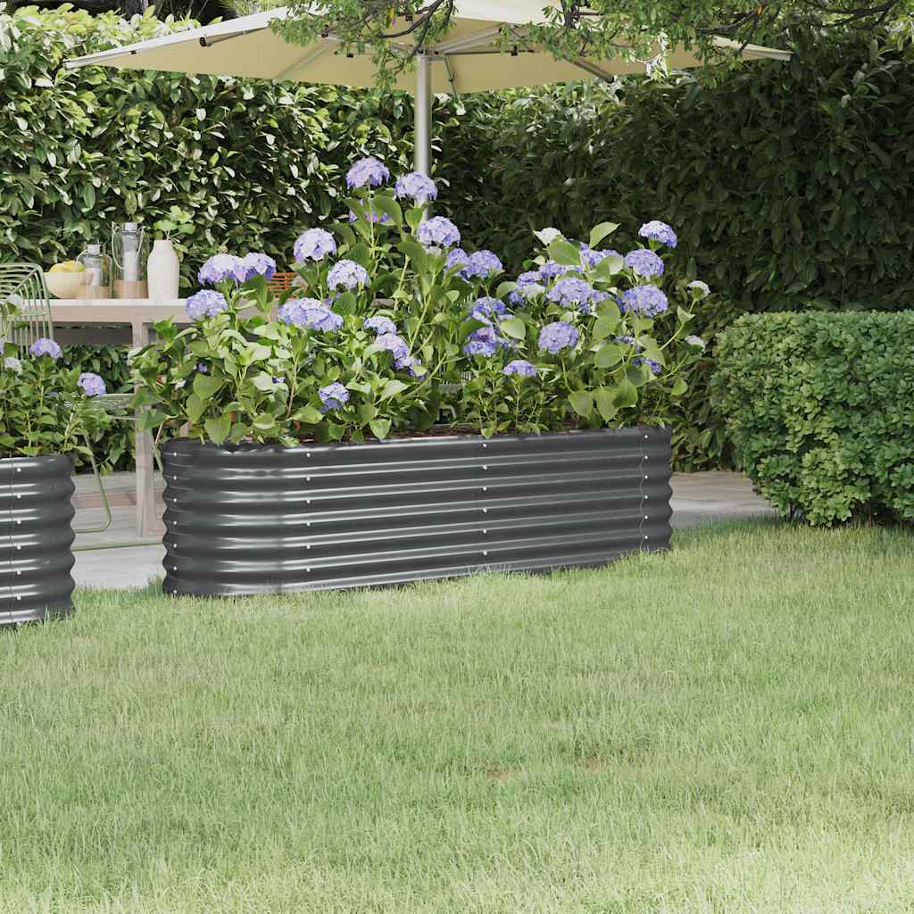 Garden Raised Bed Galvanised Steel 152x40x36 cm Anthracite