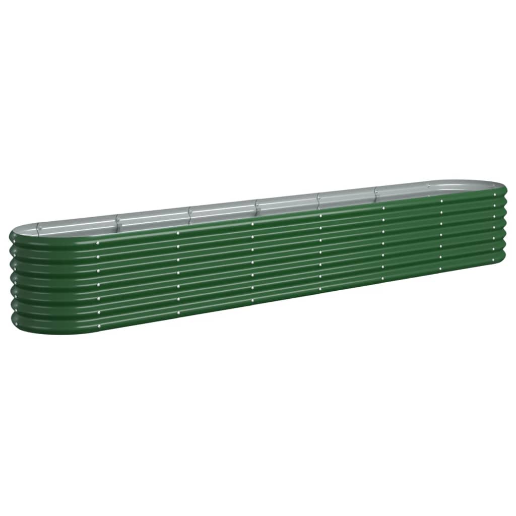 Garden Raised Bed Galvanised Steel 260x40x36 cm Green