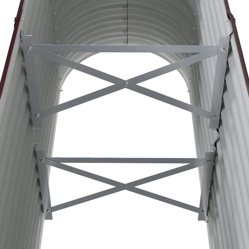 Garden Raised Bed Galvanised Steel 114x40x68 cm Brown