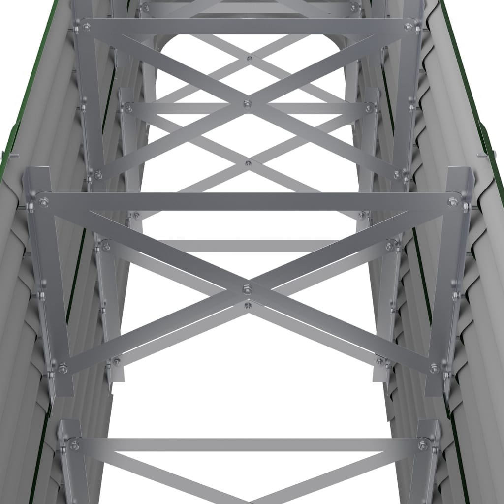 Garden Raised Bed Galvanised Steel 224x40x68 cm Green