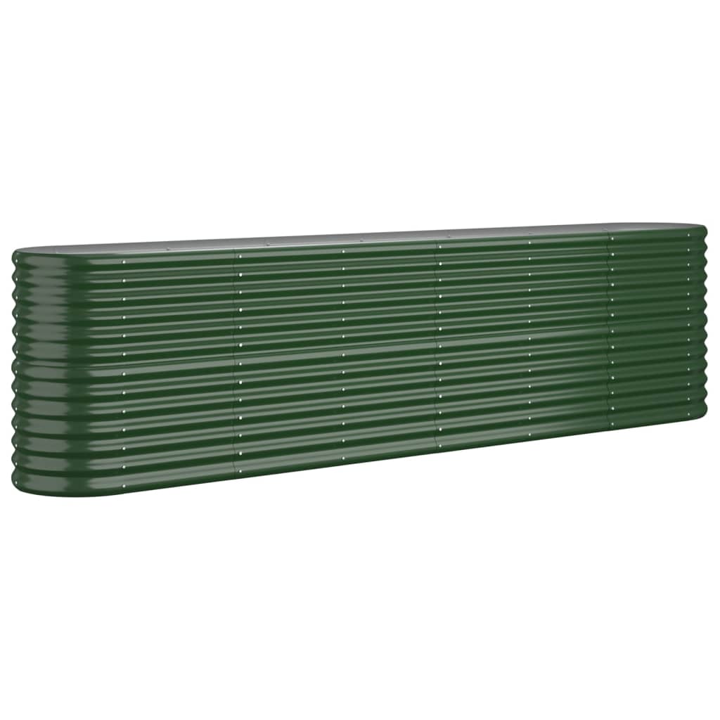 Garden Raised Bed Galvanised Steel 260x40x68 cm Green