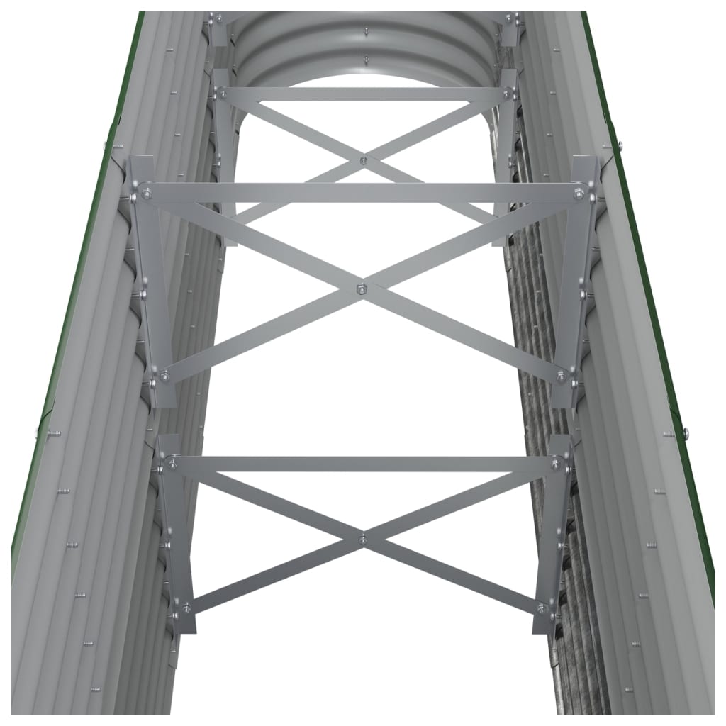 Garden Raised Bed Galvanised Steel 260x40x68 cm Green