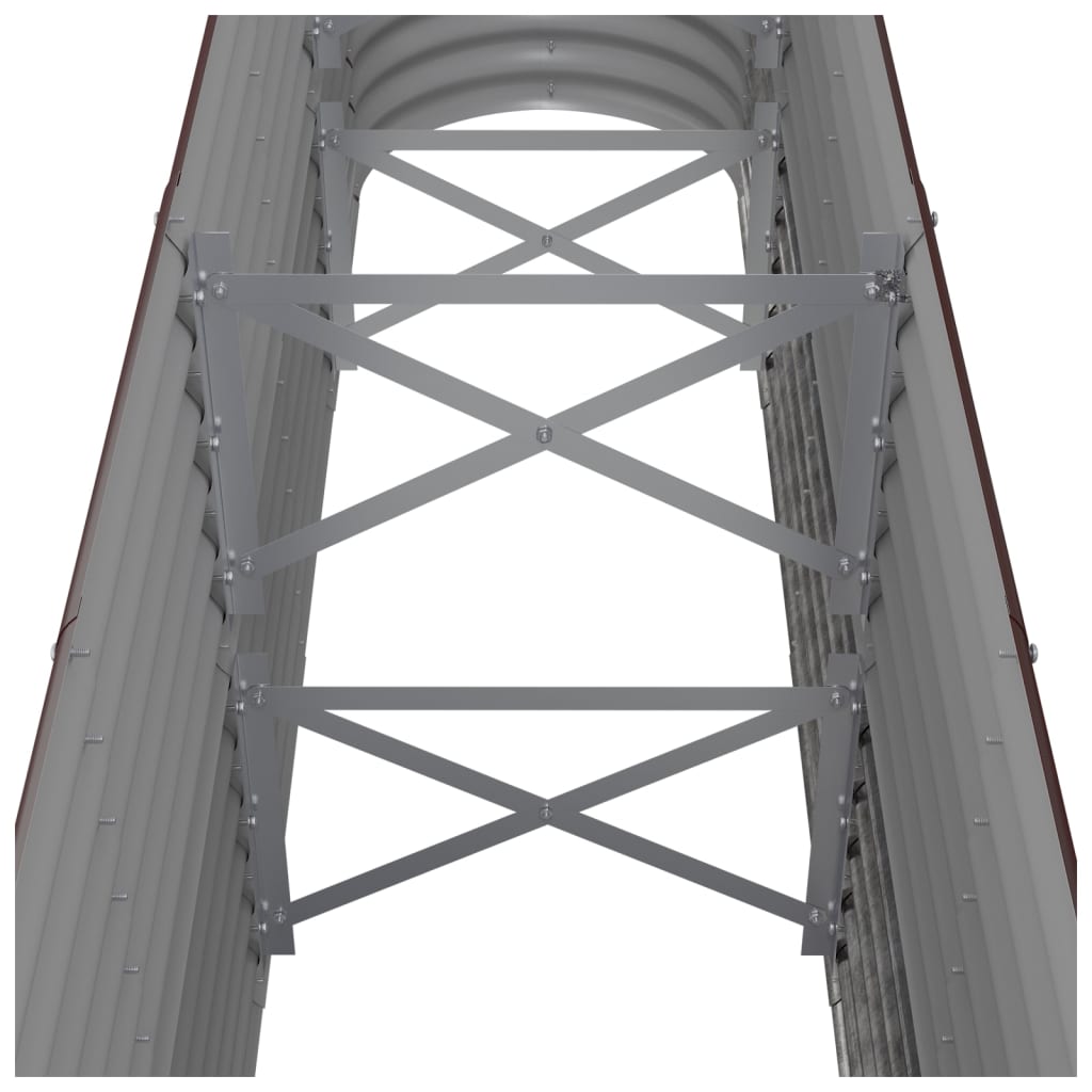 Garden Raised Bed Galvanised Steel 260x40x68 cm Brown