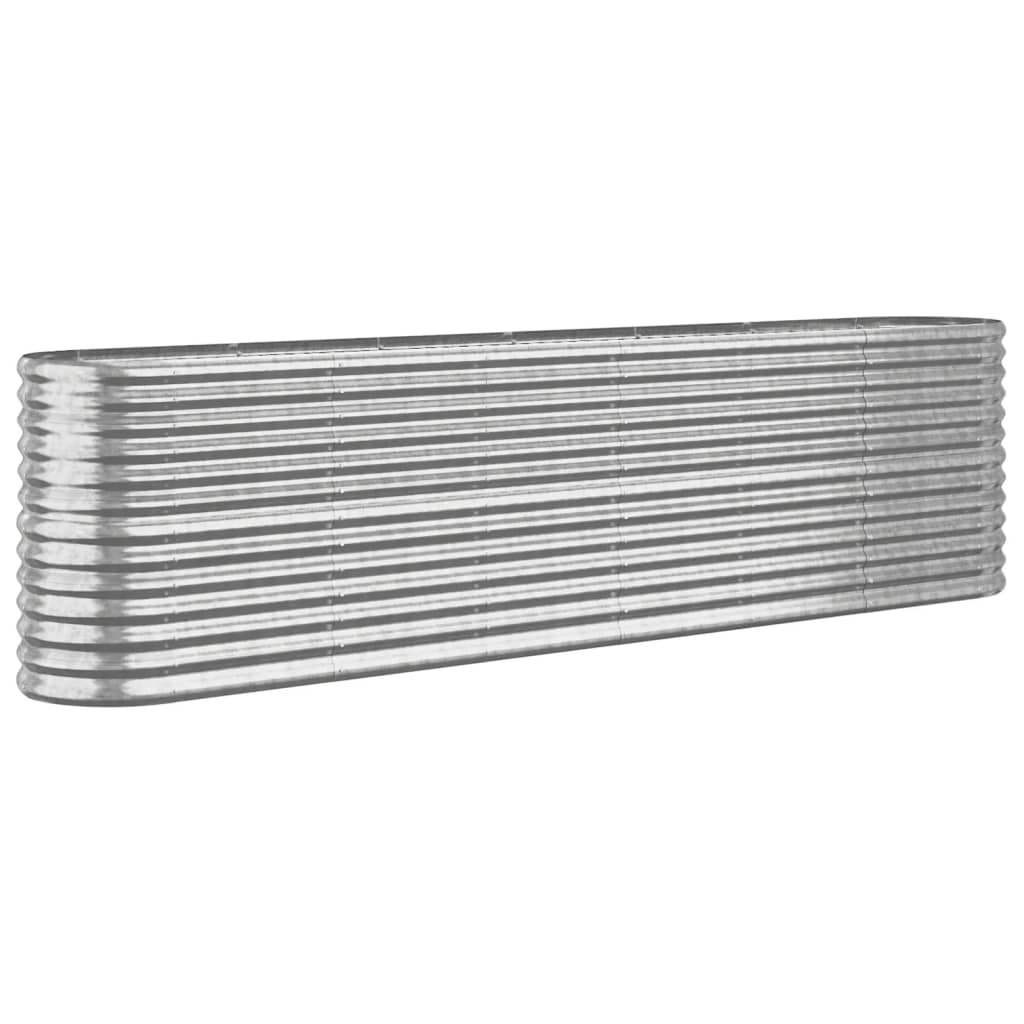 Garden Raised Bed Galvanised Steel 260x40x68 cm Silver