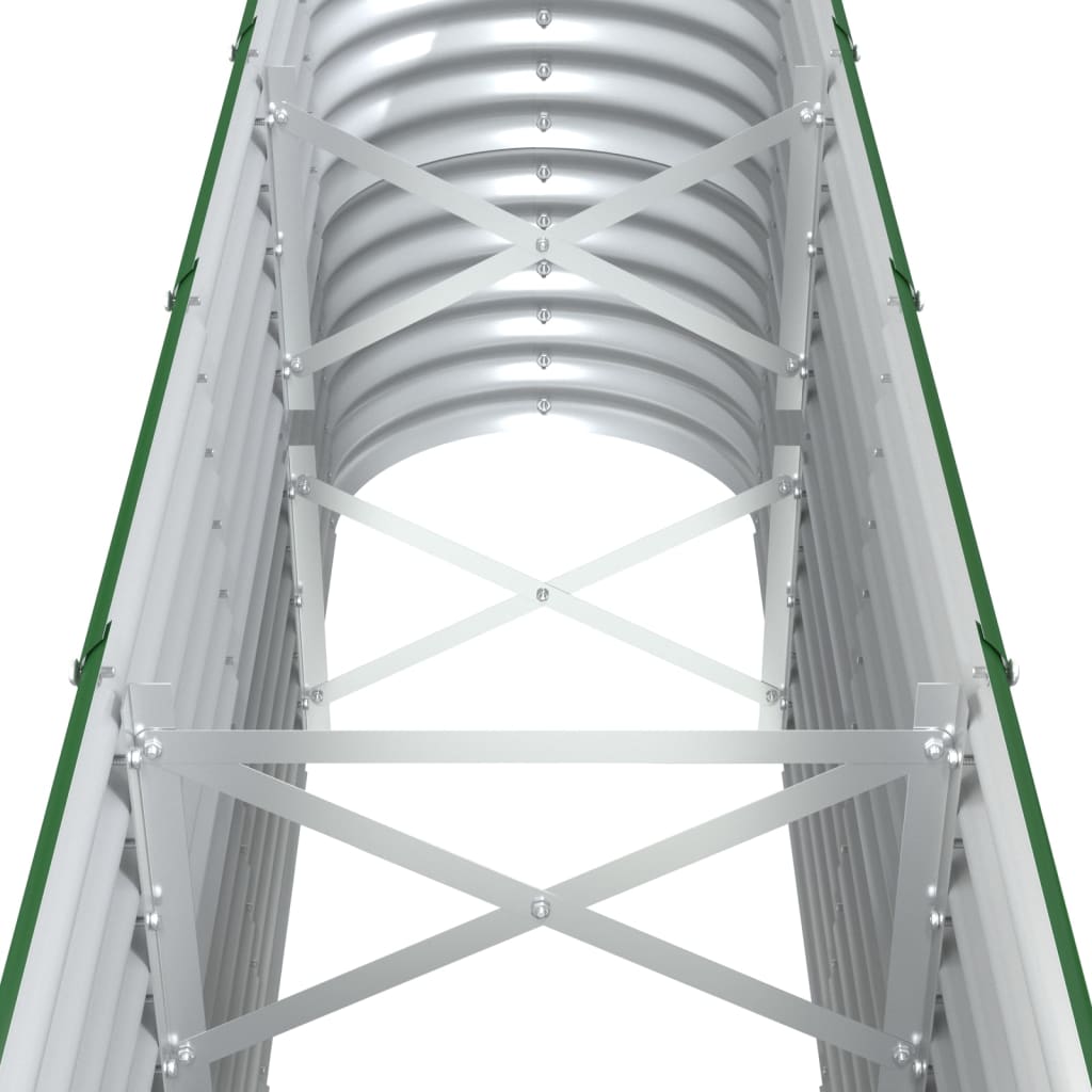 Garden Raised Bed Galvanised Steel 332x40x68 cm Green