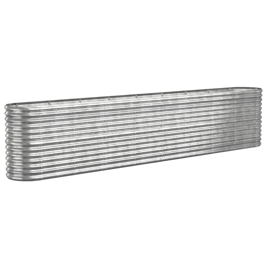 Garden Raised Bed Galvanised Steel 332x40x68 cm Silver