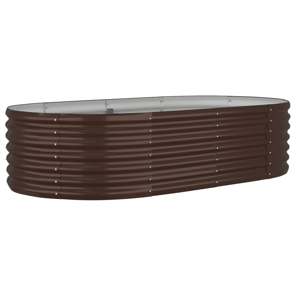 Garden Raised Bed Galvanised Steel 152x80x36 cm Brown