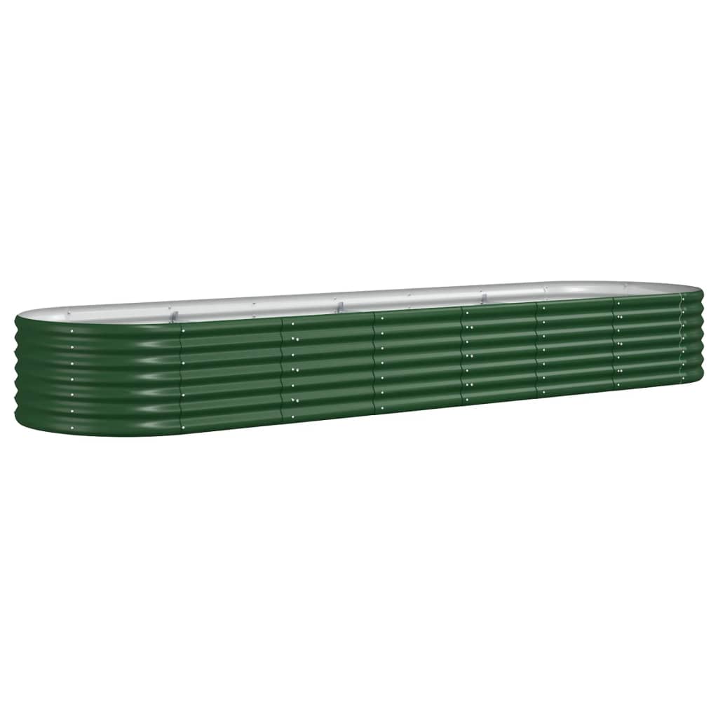 Garden Raised Bed Galvanised Steel 296x80x36 cm Green
