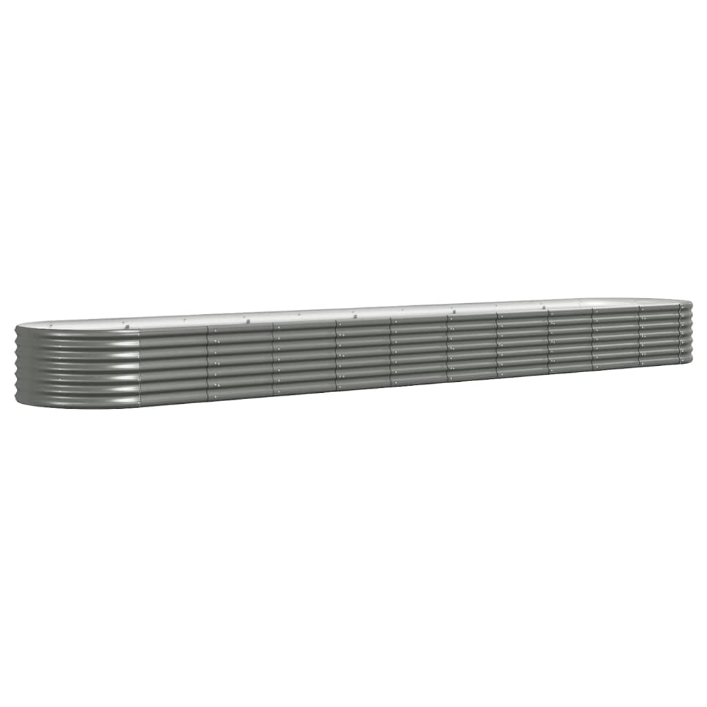 Garden Raised Bed Galvanised Steel 440x80x36 cm Grey