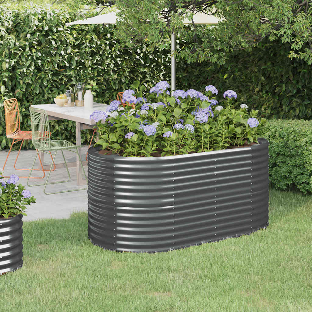 Garden Raised Bed Galvanised Steel 152x80x68 cm Anthracite