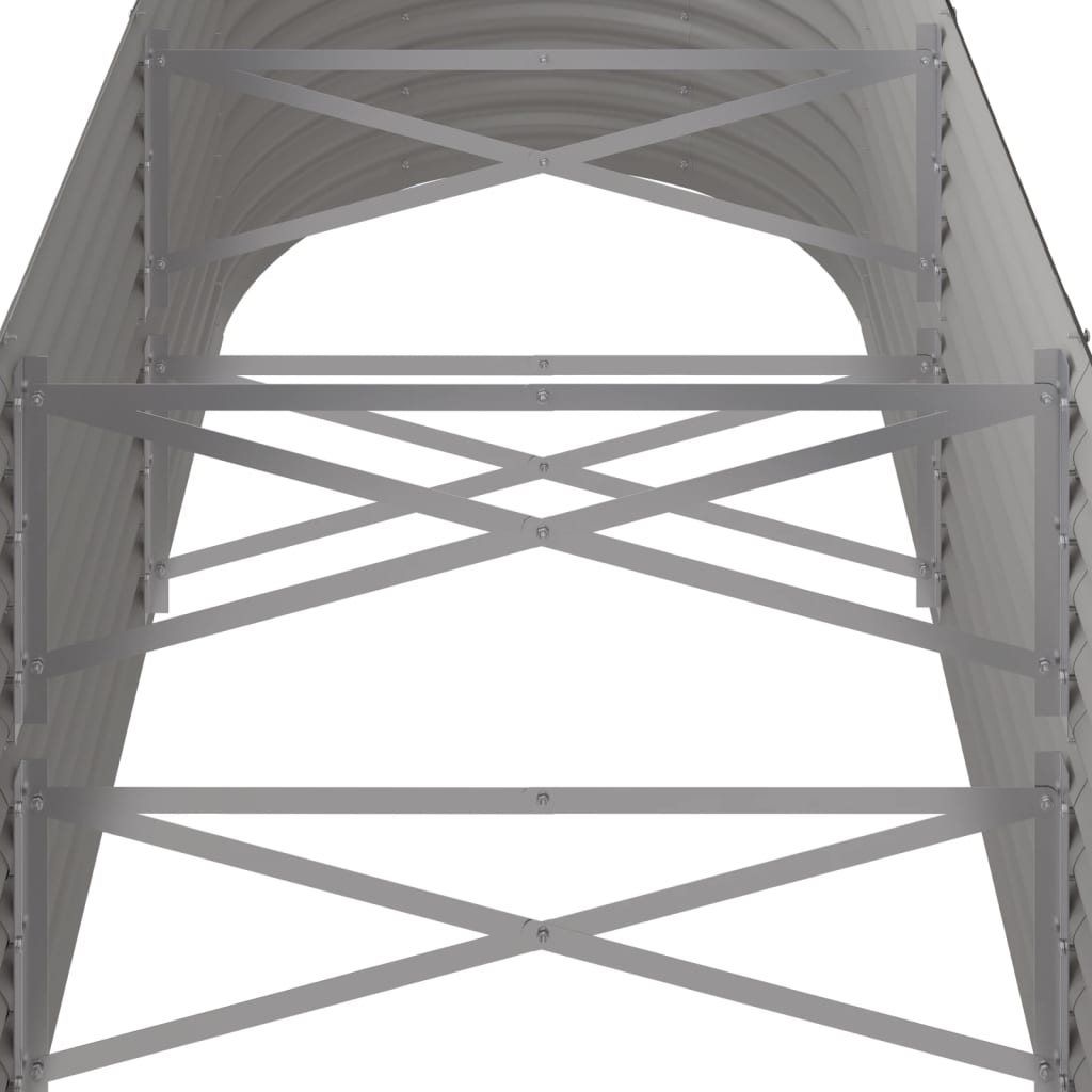 Garden Raised Bed Galvanised Steel 224x80x68 cm Grey