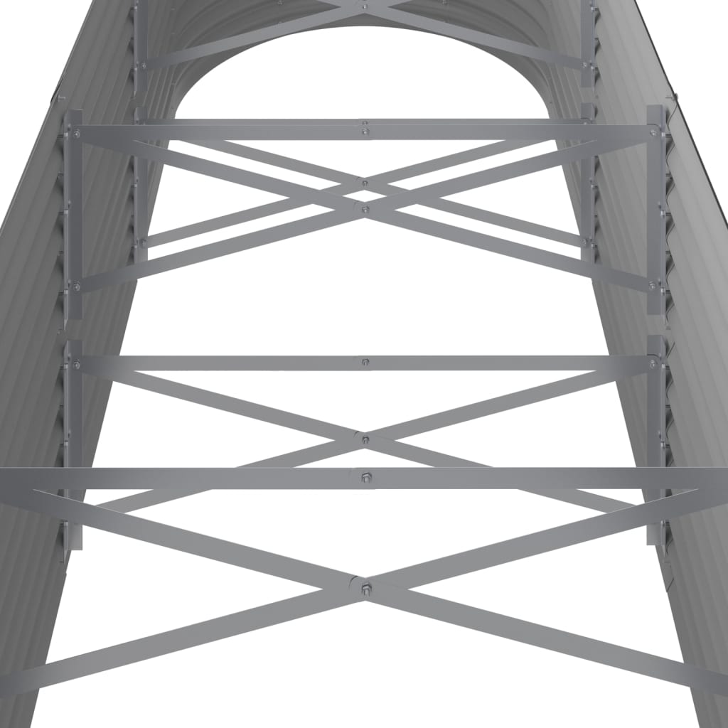 Garden Raised Bed Galvanised Steel 296x80x68 cm Grey